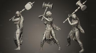 Drow Barbarian stl model for CNC